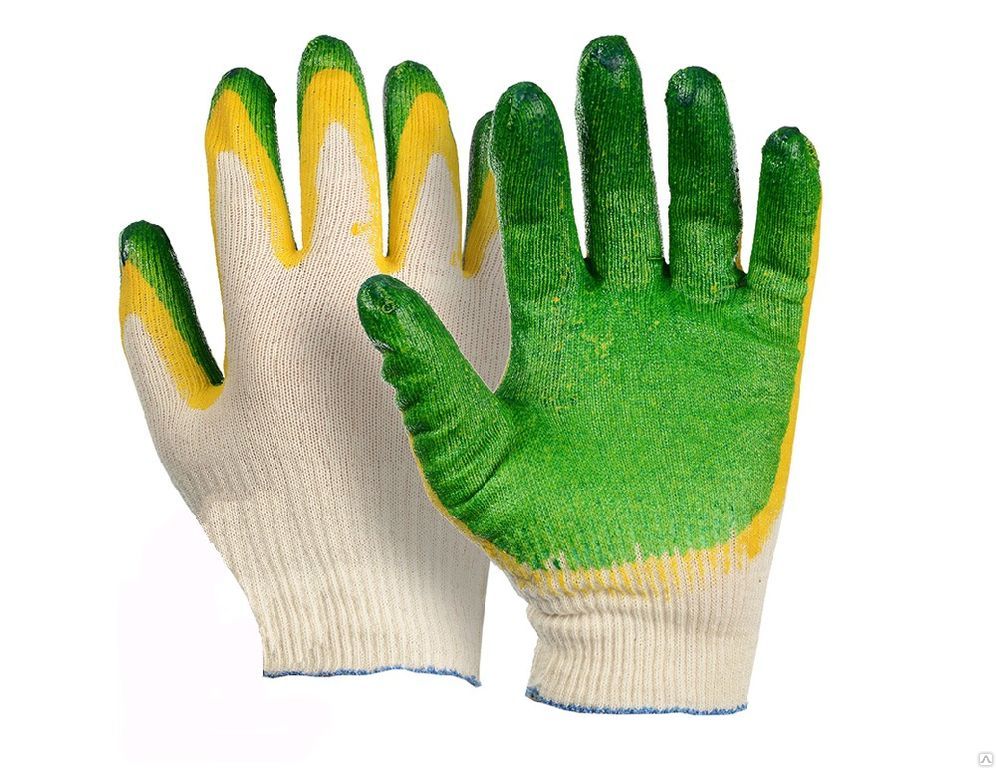 Перчатки 2-й облив латекса зеленые (10/100пар)